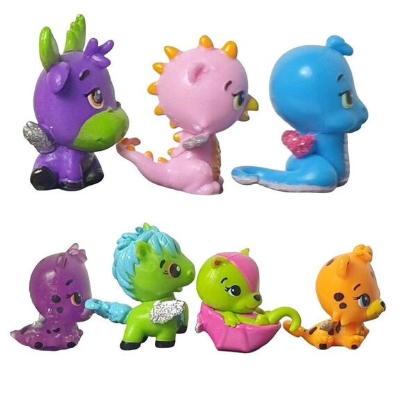 Hatchimals Set Of 7 Glitter Winged 1.5" Mini Figures Animal Mix Season 2 - Picture 4 of 6